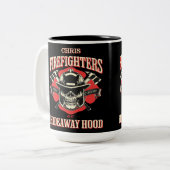  brandweerlieden van Hideaway Hood Tweekleurige Koffiemok (Voorkant links)