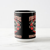  brandweerlieden van Hideaway Hood Tweekleurige Koffiemok (Center)