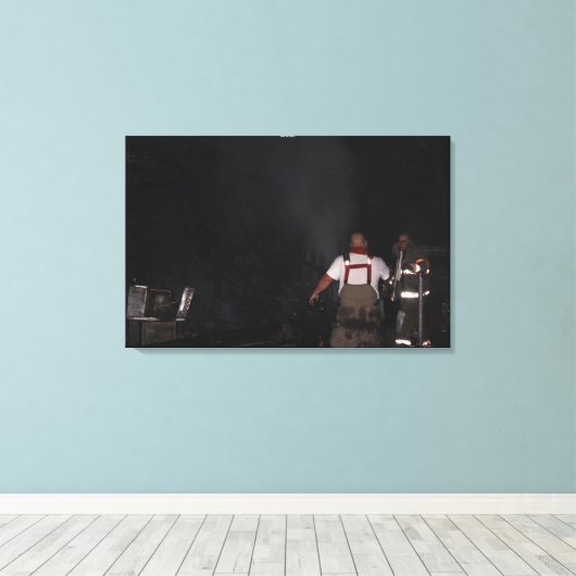 Brandweerlieden van Newkirk Canvas Afdruk (Insitu (Houten vloer))