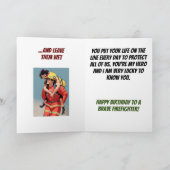 Brandweerlieden Vind ze Hot Funny Fireman Verjaard Kaart (Binnen)