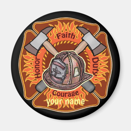 Brandweerlieden Vlammen magneet (Voorkant)