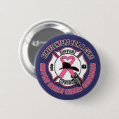 Brandweerlieden voor een zuivere borstkanker ronde button 5,7 cm (Voorkant /achterkant)