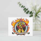 Brandweerlieden vrezen geen brand briefkaart (Staand voorkant)