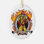 Brandweerlieden vrezen geen brand keramisch ornament (Rechts)