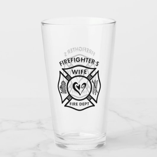 brandweerlieden vrouw Maltees kruis Glas (Achterkant)