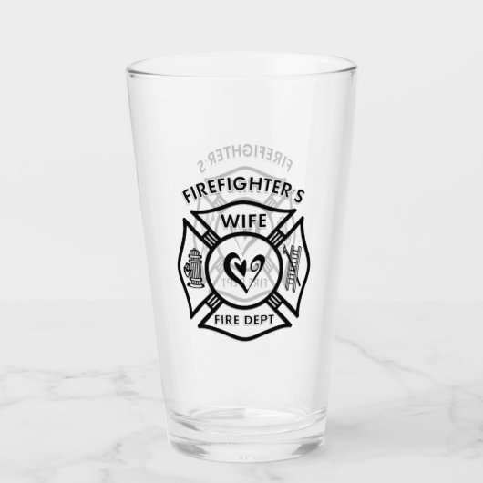 brandweerlieden vrouw Maltees kruis Glas (Voorkant)