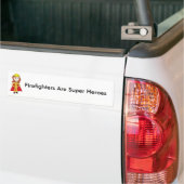 Brandweerlieden zijn superhelden Vrouw Funny Bumpersticker (Op Truck)