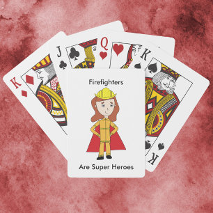 Brandweerlieden zijn superhelden Vrouw Funny Pokerkaarten
