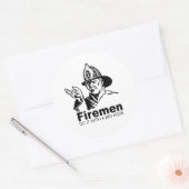 Brandweerlui doen het met een grote slang ronde sticker (Envelop)