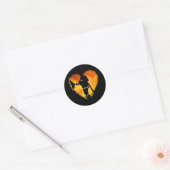 Brandweerlui houden van vlammen ronde sticker (Envelop)