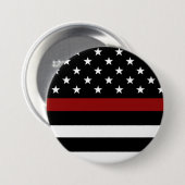 Brandweerluis met dunne rode lijn ronde button 7,6 cm (Voorkant /achterkant)