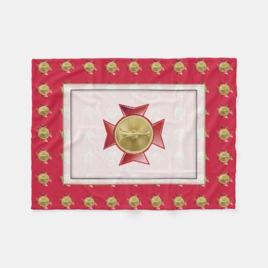 Brandweerluitenant 1 Bugle Maltese kruis Fleece Deken (Voorkant (Horizontaal))