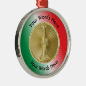 Brandweerluitenant Gold Medallion Metalen Ornament (Rechts)