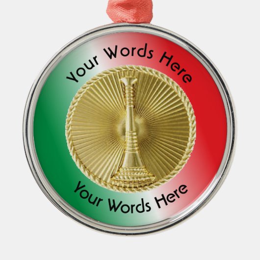 Brandweerluitenant Gold Medallion Metalen Ornament (Voorkant)