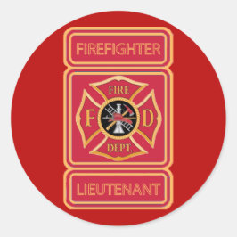 Brandweerluitenant Ronde Sticker