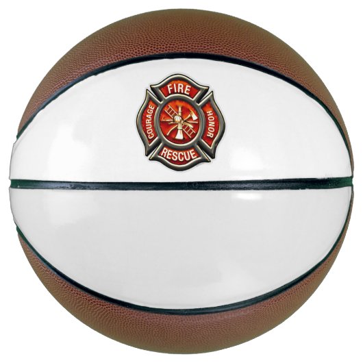 Brandweermaagd Maltees kruis, volledig formaat Bas Basketbal (Voorkant)