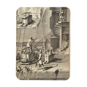 Brandweermachines, uit een boek over brandbestrijd magneet