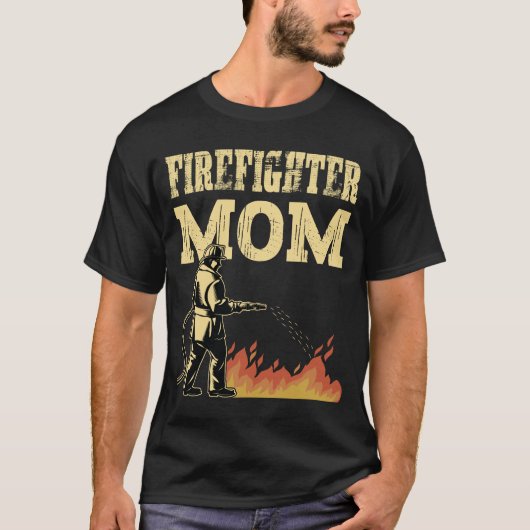 Brandweermama Moeder Steun de Dunne T-shirt (Voorkant)