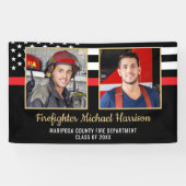 Brandweerman 2 Afbeelding Fire Academy Afstuderen Spandoek (Horizontaal)