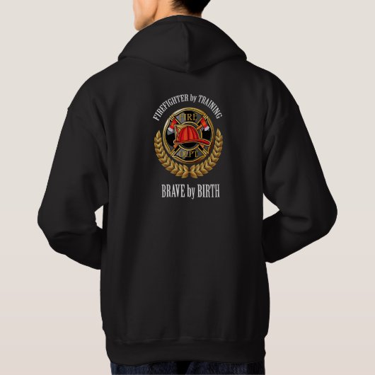 Brandweerman 3 Zie beide kanten Hoodie (Achterkant)