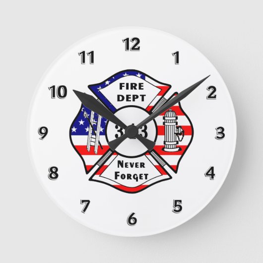 Brandweerman 9/11 ronde klok (Voorkant)
