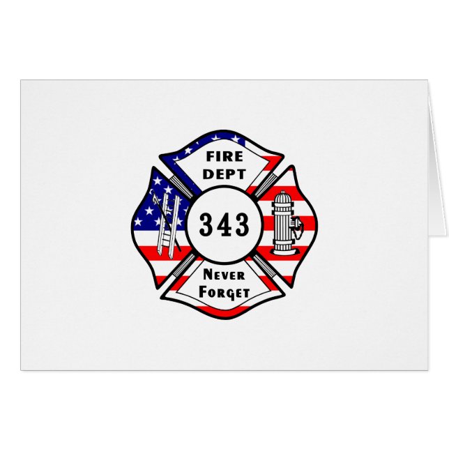Brandweerman 9/11 Vergeet nooit 343 (Voorkant Horizontaal)