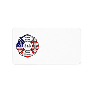 Brandweerman 9/11 Vergeet nooit 343 Etiket