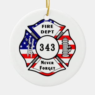 Brandweerman 9/11 Vergeet nooit 343 Keramisch Ornament