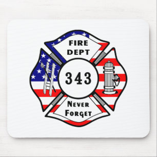Brandweerman 9/11 Vergeet nooit 343 Muismat
