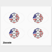 Brandweerman 9/11 Vergeet nooit 343 Ovale Sticker (Vel)