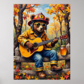 Brandweerman aan hekwerk: de gouden riff van Beer Poster (Voorkant)