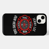 Brandweerman Aangepaste Tekst Naam Gepersonaliseer iPhone Hoesje (Achterkant horizontaal)