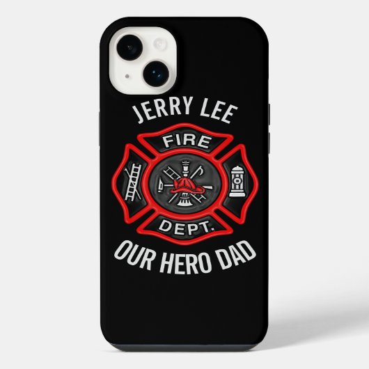 Brandweerman Aangepaste Tekst Naam Gepersonaliseer iPhone Hoesje (Achterkant)