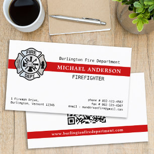 Brandweerman Aanpassen Brandweer Logo QR-code Visitekaartje