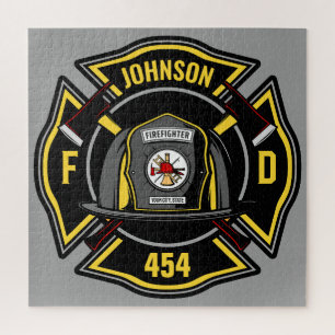 Brandweerman ADD NAAM Brandweer Reddingsteam Legpuzzel