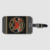 Brandweerman ADD NAAM Brandweerkazerne Afdeling Ba Bagagelabel (Voorkant (horizontaal))