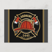 Brandweerman ADD NAAM Brandweerkazerne Afdeling Ba Briefkaart (Voorkant)