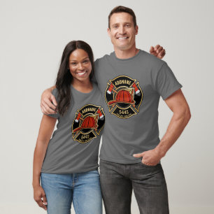 Brandweerman ADD NAAM Brandweerkazerne Departement T-shirt