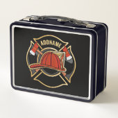 Brandweerman ADD NAME Brandweerpost Badge (Achterkant)