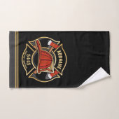 Brandweerman ADD NAME Brandweerpost Badge Bad Handdoek (Handdoek)