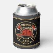 Brandweerman ADD NAME Brandweerpost Badge Blikjeskoeler (Blikje Voorkant)