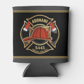 Brandweerman ADD NAME Brandweerpost Badge Blikjeskoeler (Voorkant)