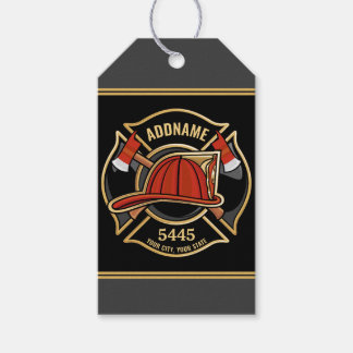 Brandweerman ADD NAME Brandweerpost Badge Cadeaulabel