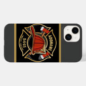 Brandweerman ADD NAME Brandweerpost Badge Case-Mate iPhone Case (Achterkant (horizontaal))