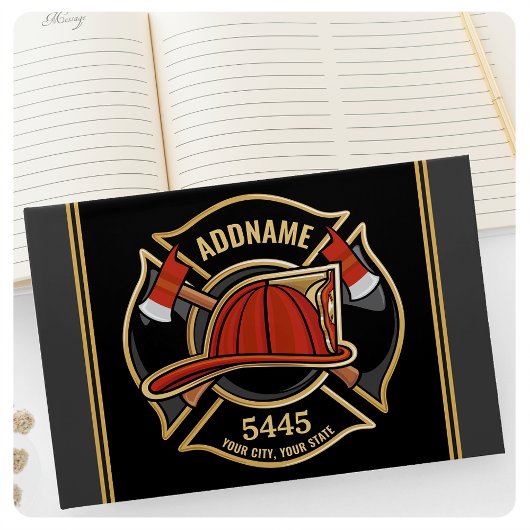 Brandweerman ADD NAME Brandweerpost Badge Gastenboek