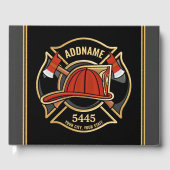 Brandweerman ADD NAME Brandweerpost Badge Gastenboek (Voorkant)