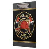 Brandweerman ADD NAME Brandweerpost Badge Klembord (Links)