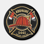 Brandweerman ADD NAME Brandweerpost Badge Magneet (Voorkant)