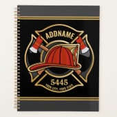 Brandweerman ADD NAME Brandweerpost Badge Planner (Voorkant)