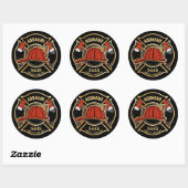 Brandweerman ADD NAME Brandweerpost Badge Ronde Sticker (Vel)